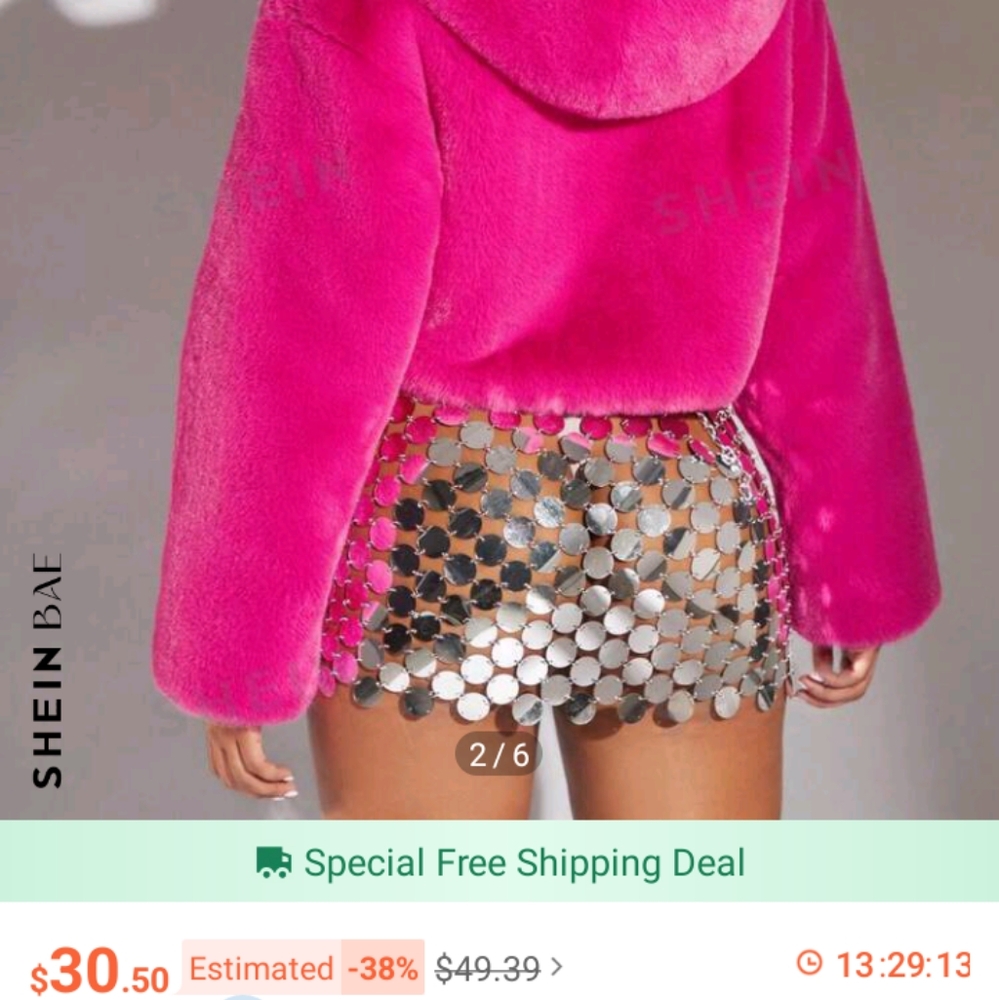 Shein pink fuzzy jacket
